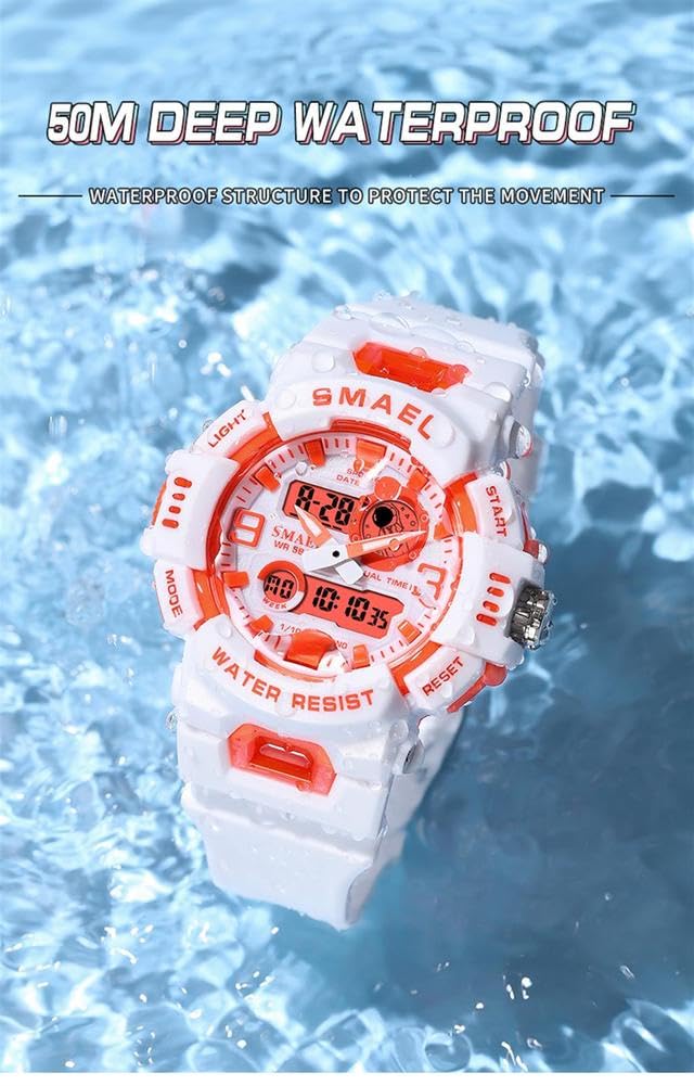 Reloj Deportivos para Niños Niño Niña Resistente Al Agua Digital Analógico Militares Impermeabl Deportivos Especiales Al Aire Libre LED Despertador Multifuncionales