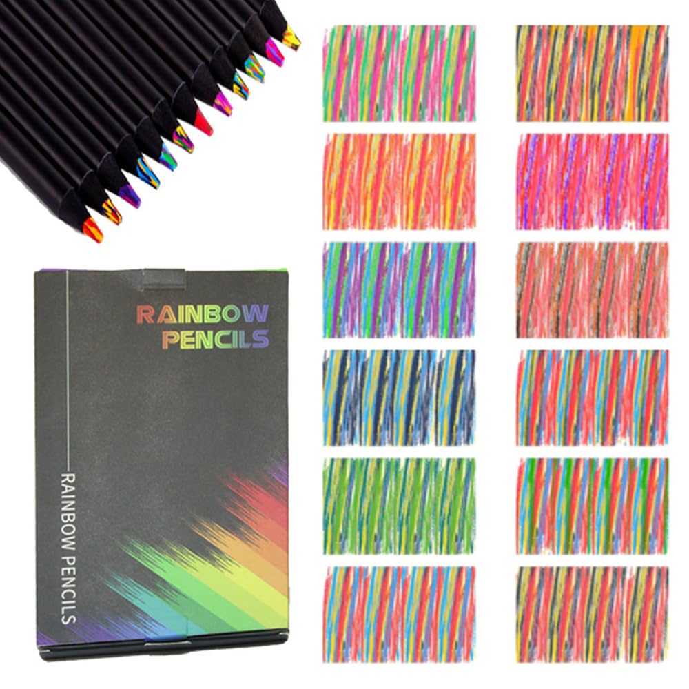 Crayons de couleur arc-en-ciel 4 en 1, 10 pièces, crayons de couleur pour dessin, papeterie fournitures scolaires acheter à prix bas - livraison gratuite, avis réels avec des photos