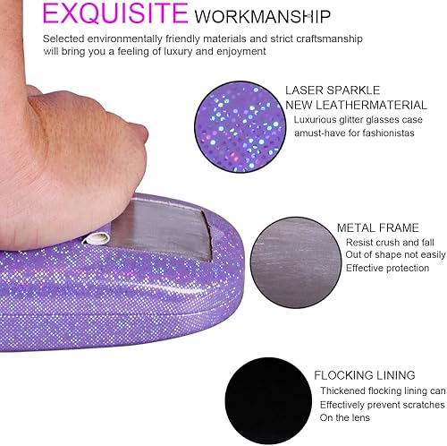 Miniatura 3 de ADBGV 3 fundas unisex rígidas para lentes, funda protectora para gafas, funda de gafas de sol con paño de limpieza