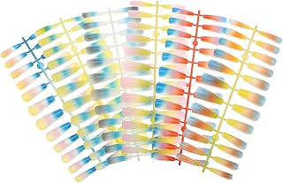 minkissy 144 Peças De Unhas Falsas Coloridas Dedos Falsos Unhas Longas Cobertura Completa Faça Você Mesmo Decalques De Unhas Decorações De Unhas Para Arte De Unhas Cor Gradiente