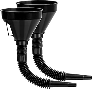 Joyan 2 PCS Plastic Oil Funnel with Flexible Hose, Universal Funnel, Petrol Filling Funnel, Flexible Reusable Car Funnel Set, Filter Funnel with Flexible Neck for Water, Kerosene, Petrol, Engine Oil