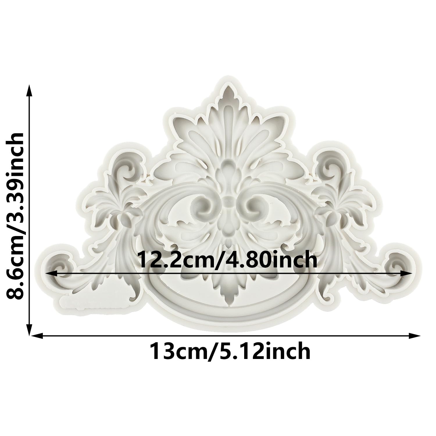 Style Baroque Fioritures Défilement Dentelle Fondant Moule En Silicone