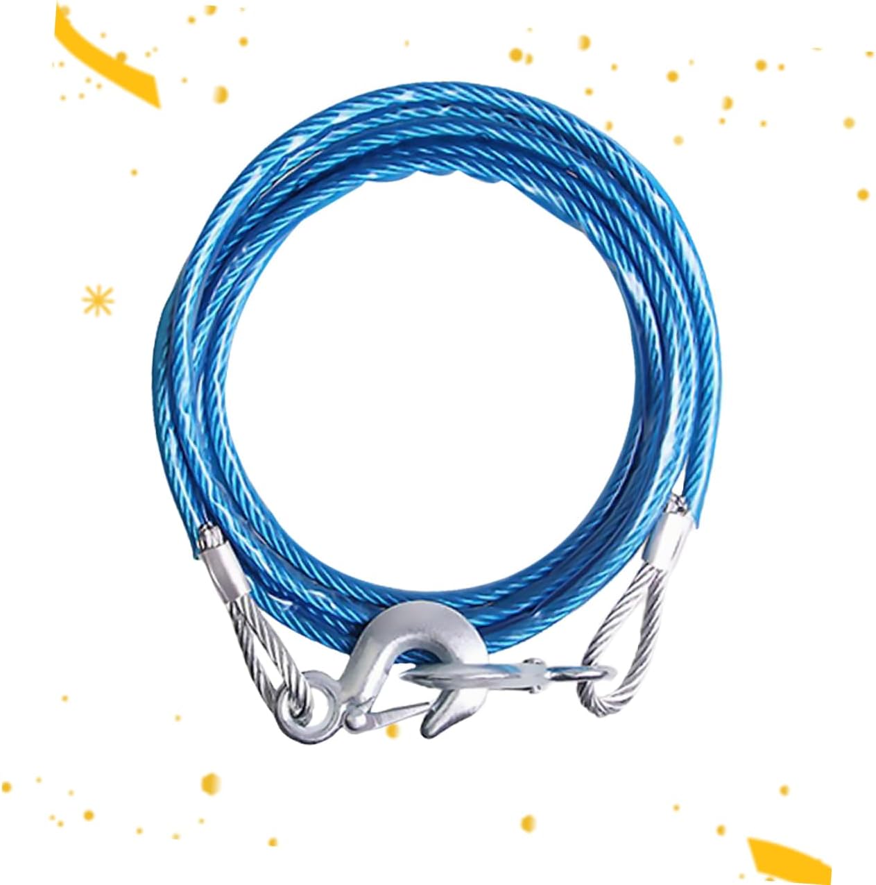 GLEAVI Car Hauling Rope with Hooks Capacity Sturdy Trailer Cable for Safe Vehicle Towing Fluorescent Design for Night Use Durable Forged Hook for Secure Connection