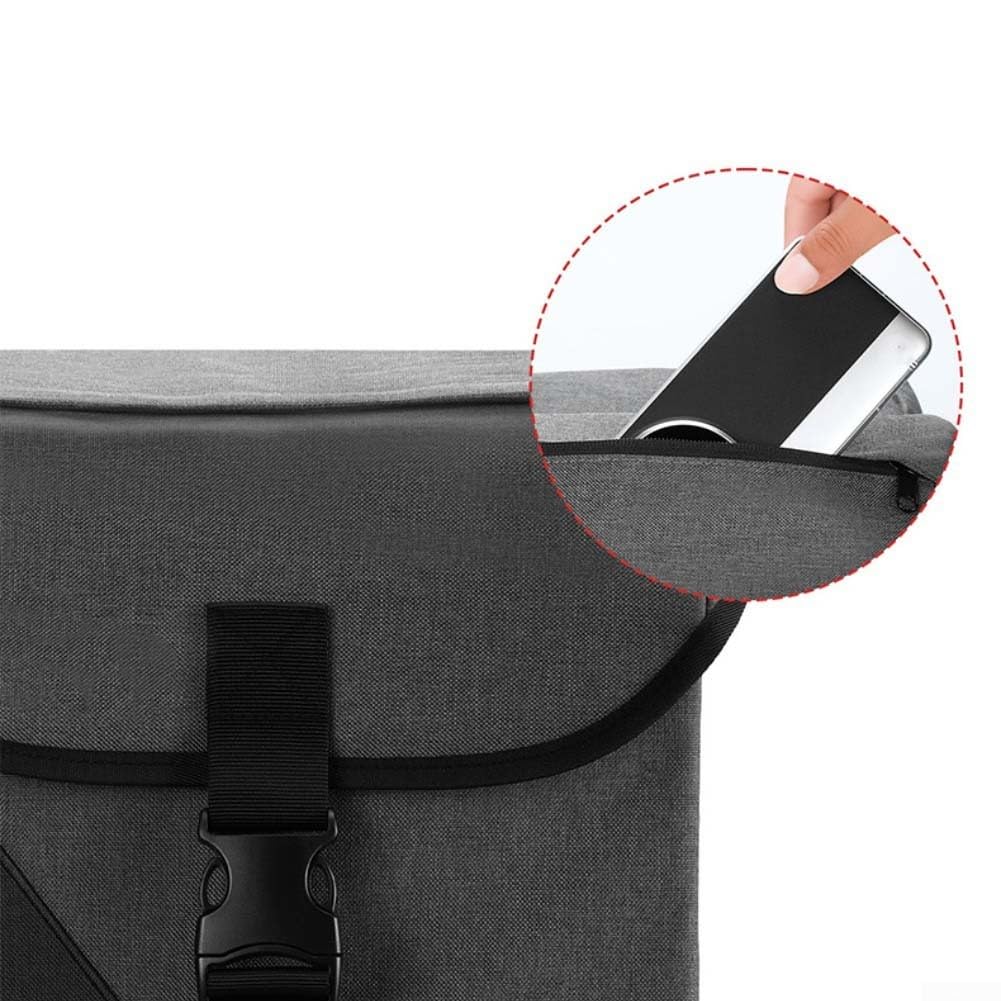 Fahrradgepäcktasche, 32 l, Doppelschale, wasserdicht, für Mountainbike-Gepäckträger, Pendeln, Reisen, rutschfest, Nylon-Aufbewahrung, Schwarz / Grau (Schwarz und Grau)