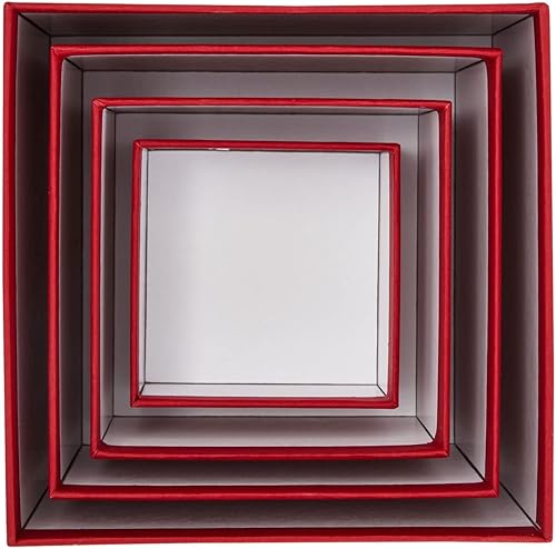 Miniatura 5 de Stockroom Plus Paquete de 4 cajas de regalo cuadradas anidadas, cajas decorativas con tapas en 4 tamaños surtidos para recepción de boda, despedida