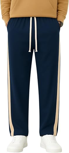 Men Polyester Blend Straight Fit Track Pant | Quick Dry &amp; Stretchable | Side Stripe | 3 Pockets