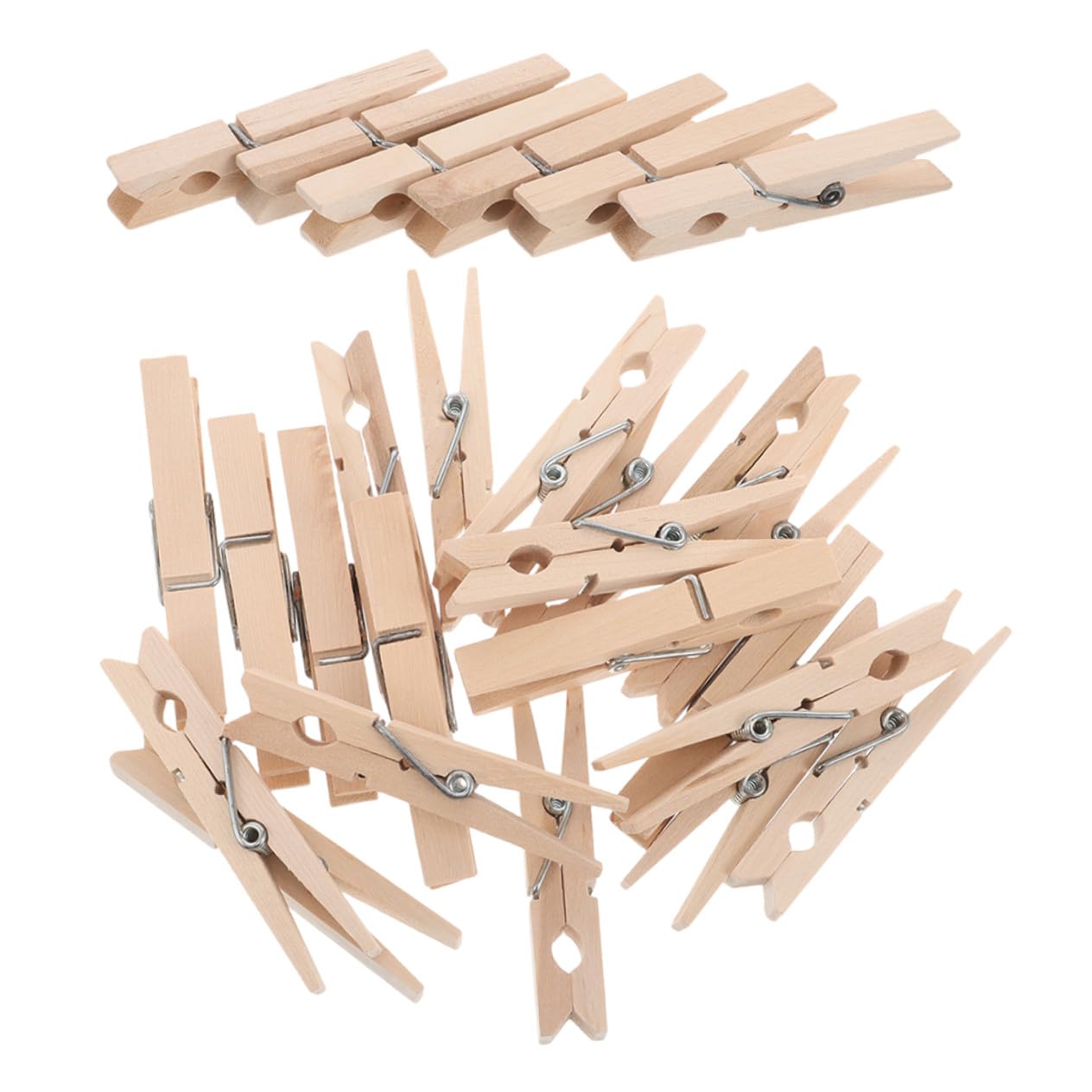 iplusmile 70pezzi Mollette in Legno per Bucato Non Verniciate Antivento per Abiti e Quadri per Stendere i Panni e Lavori Artigianali