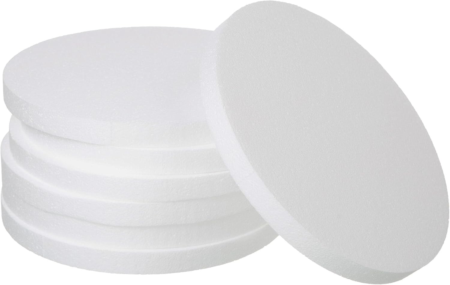 Crafare Round Foam Circles 12 Inch 7 Pack Polystyrene Foam Discs 1 Inch Thick for DIY Cake and School Crafts Modeling Projects Holiday Sculpture Party Decorations White
