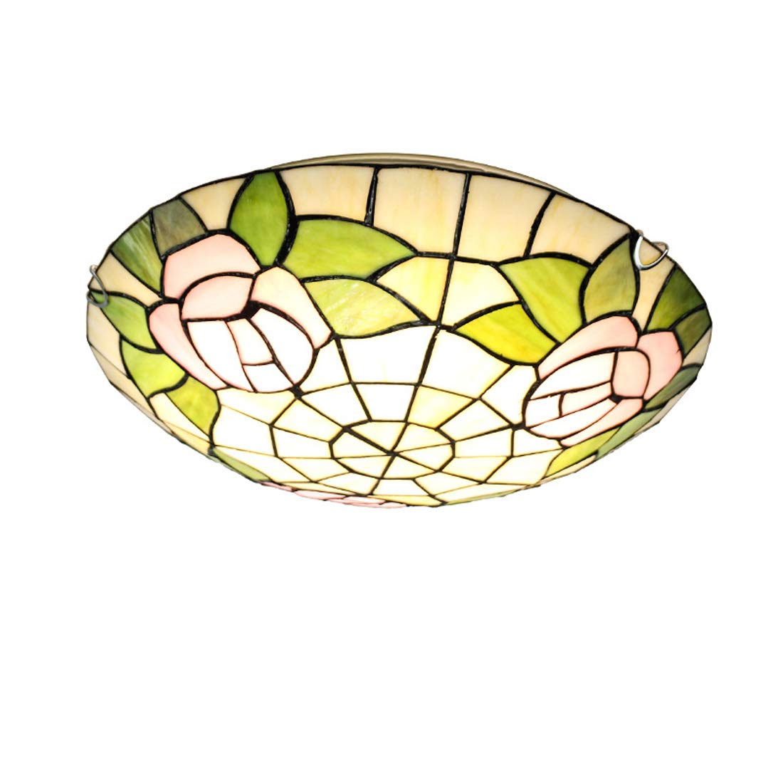 Tiffany Style Ceiling Lights Flush Mount, Vintage Stained Glass Hallway Ceiling Lamp, E27 Bulb Retro Round Shade Ceiling Lighting Fixtures for Bedroom Living Room,G,30cm — image 1