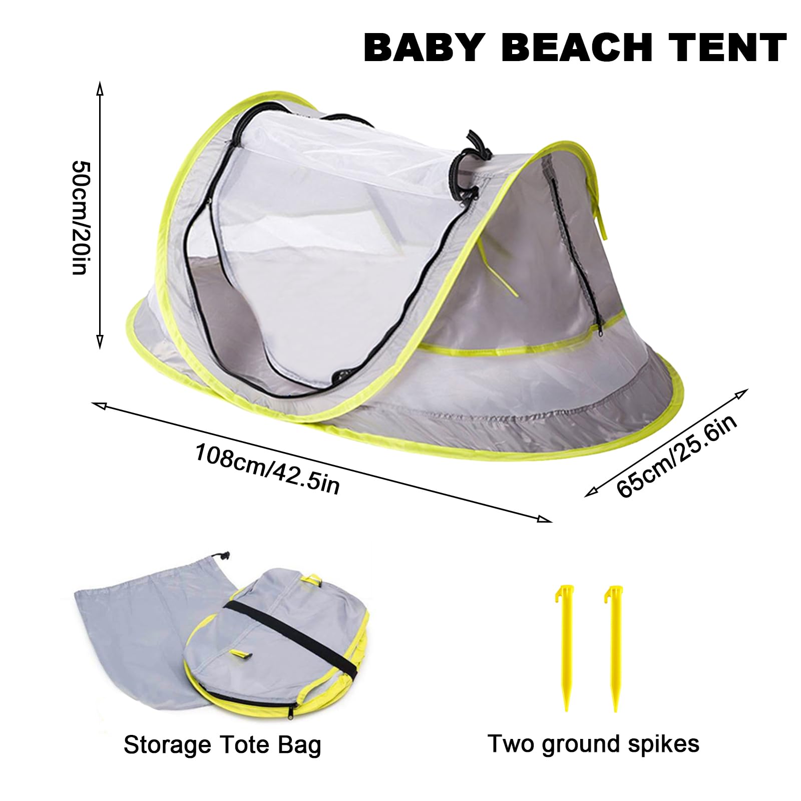 Tenda da spiaggia per bambini, portatile, ultraleggera, da spiaggia pop-up, per esterni, protezione solare UV50+, per neonati, per campeggio, escursioni, barbecue