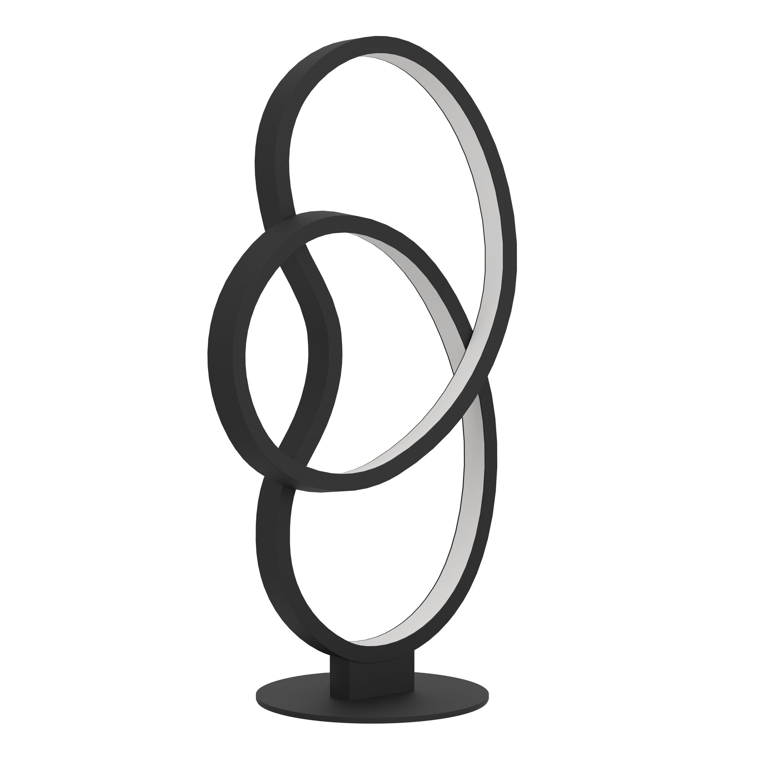 EGLO Gianella Lámpara de mesa led, lámpara curvada para mesilla de noche | lámpara decorativa fabricada en metal negro, para dormitorio y salón, blanco cálido