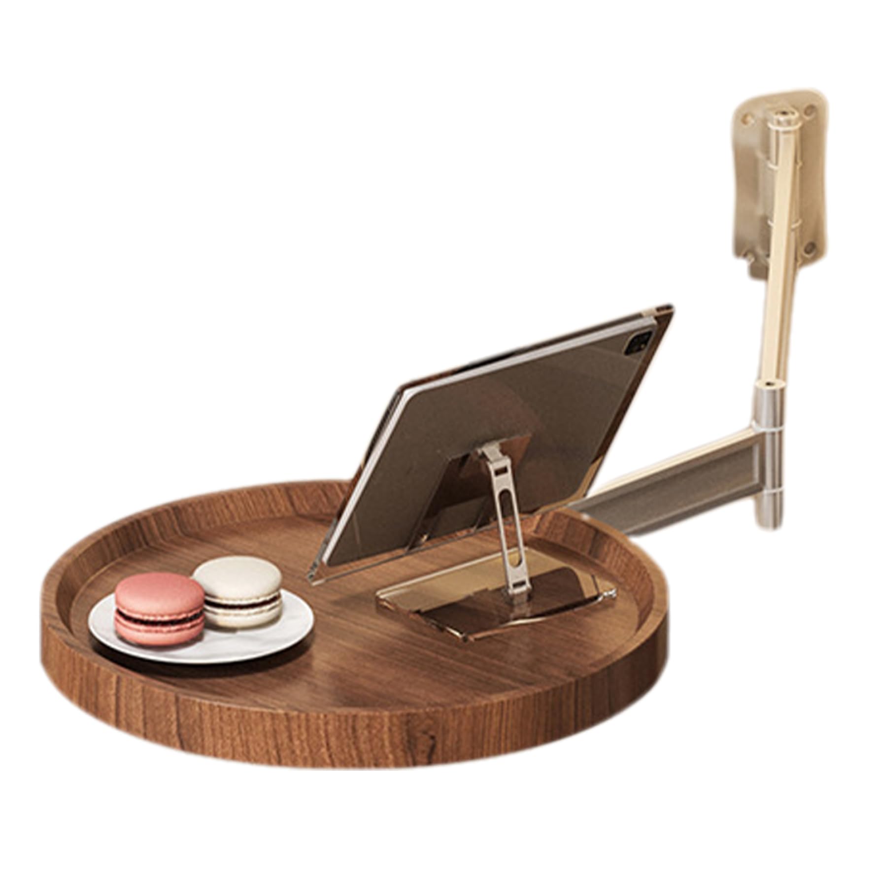 Wandmontierter Klapptisch, verstellbar, aus Holz, platzsparend, rund, zum Herunterklappen für kleine Räume, für das Wohnzimmer zu Hause, an der Wand montierter Nachttisch, herunterklappbar