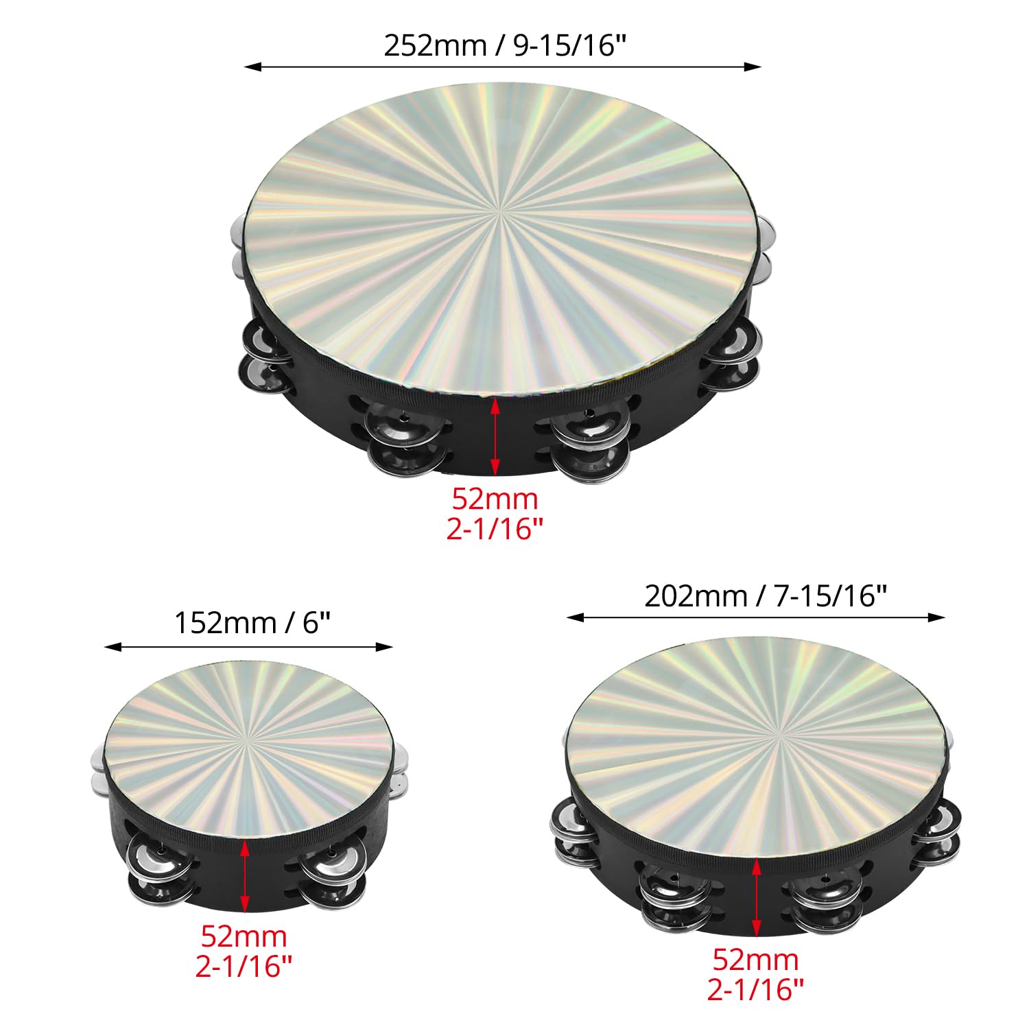 ⑦ スマイル 様 tambourine Amazon.com: Half Moon Musical Tambourine Double Row Metal