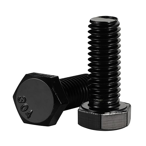 Miniatura 3 de Tornillos hexagonales de cabeza hexagonal de 14-20 x 34 pulgadas, acabado negro 18-8, rosca gruesa UNC totalmente roscada, 20 unidades