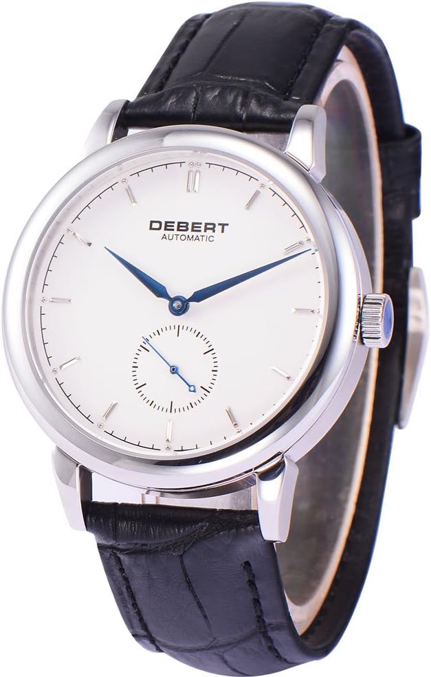 40mm Debert Sapphire Glass Analog Display Leather Strap Automatic Mens Watch