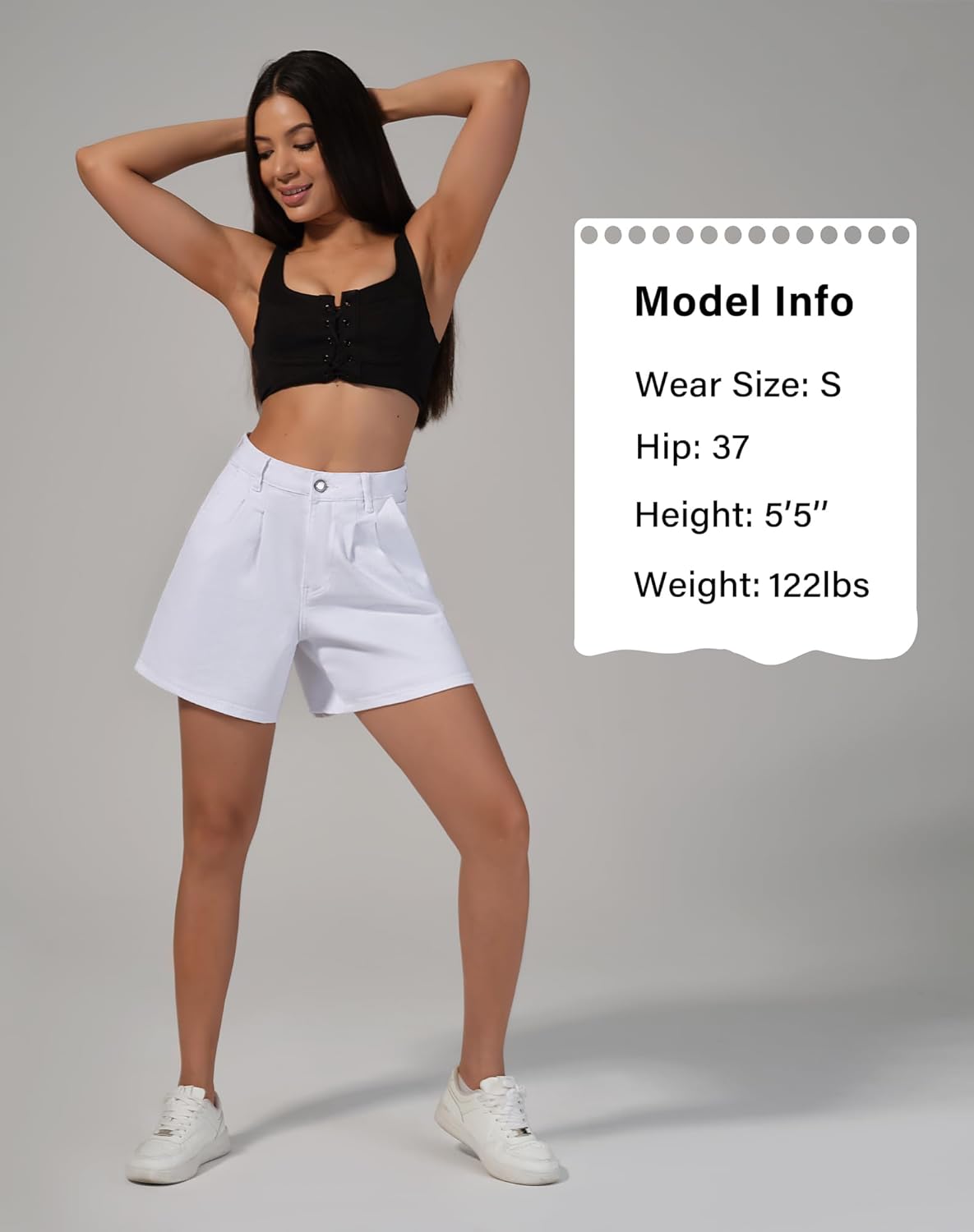 roswear Women’s Wide Leg Denim High Waisted Stretchy Loose Jean Shorts - Image 4