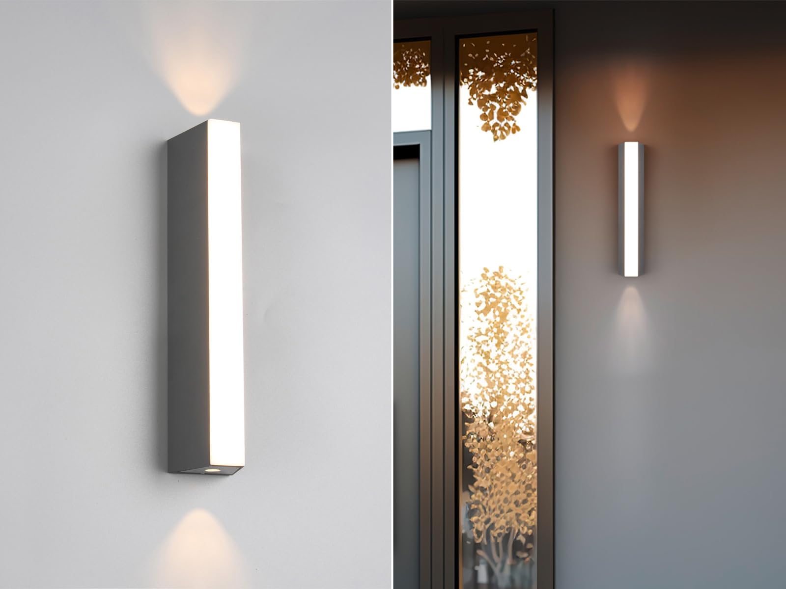 Trio Leuchten LED Außen Wandleuchte Marne 247360242, Aluminium Druckguss, Acryl weiß, inkl. 8.5 Watt LED, Höhe 30cm