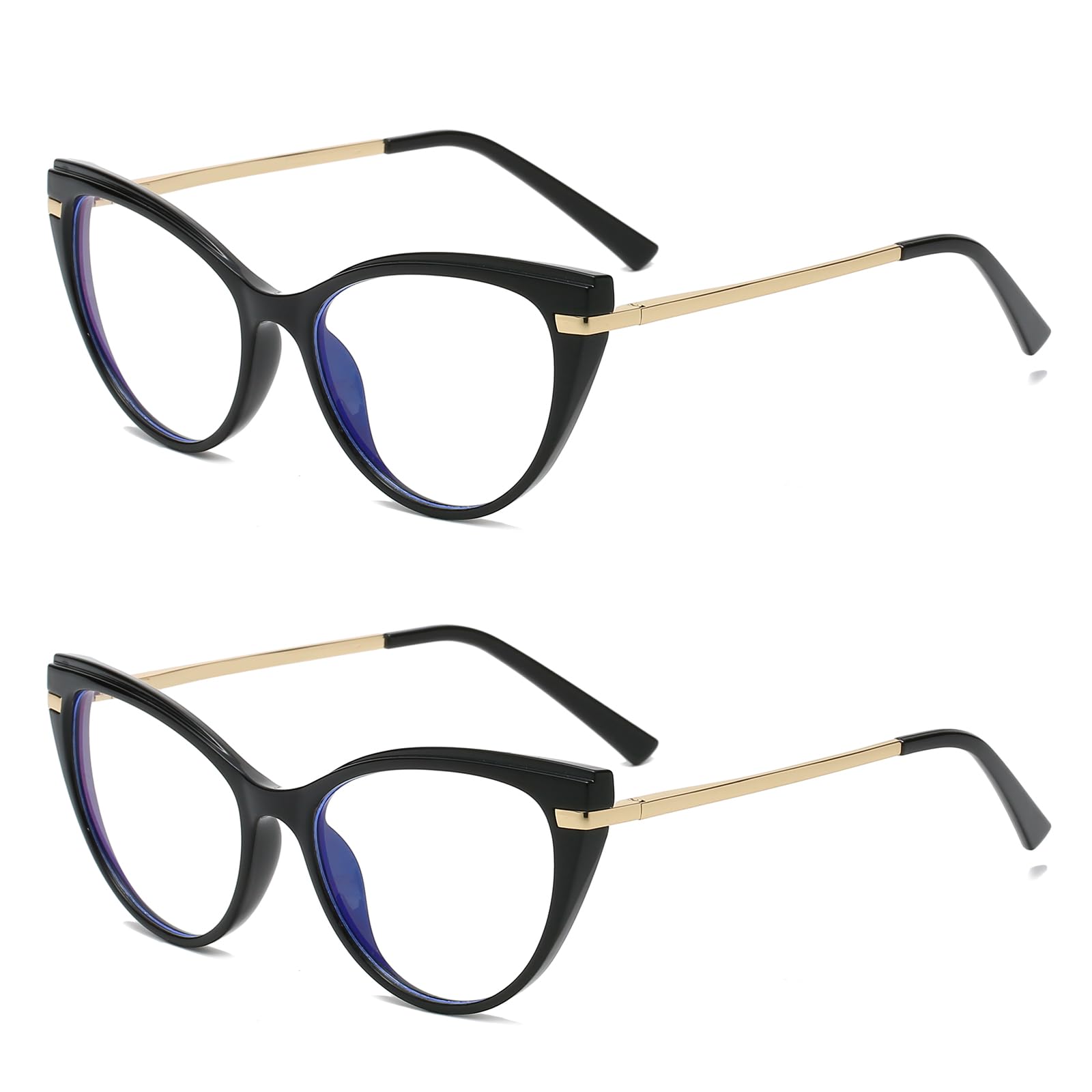 LJCZKA Blue Light Blocking Glasses Women Anti Eye satrain Computer Cat eye Eyeglasses Cateye Clear Frame