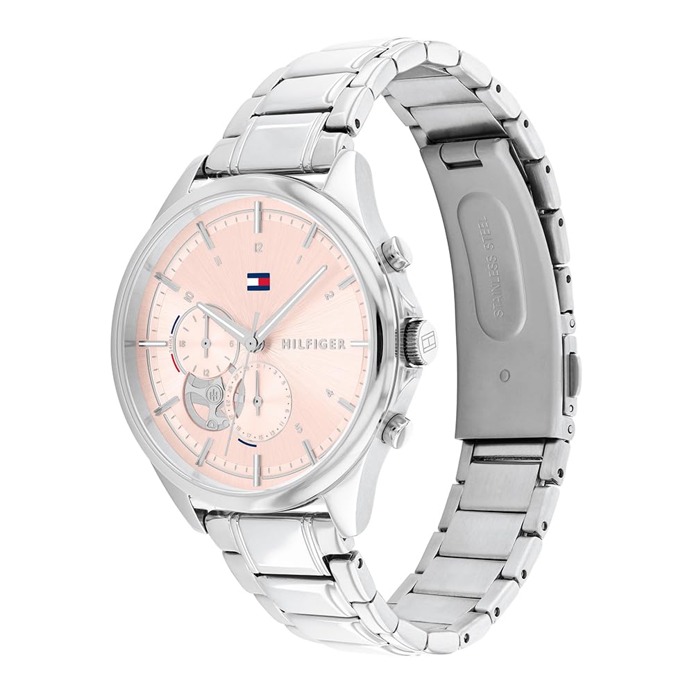 Tommy Hilfiger Reloj Analógico de Cuarzo Multifunción para Mujer con Correa de Acero Inoxidable