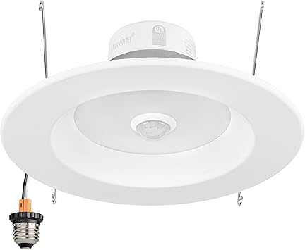 Maxxima 5 in. & 6 in. مصباح LED التحديثي PIR - 1300 لومن ، 14 واط ، 5 CCT 2700K / 3000K / 3500K / 4000K / 5000K ، تركيبات إضاءة السقف الداخلي الموفرة للطاقة
