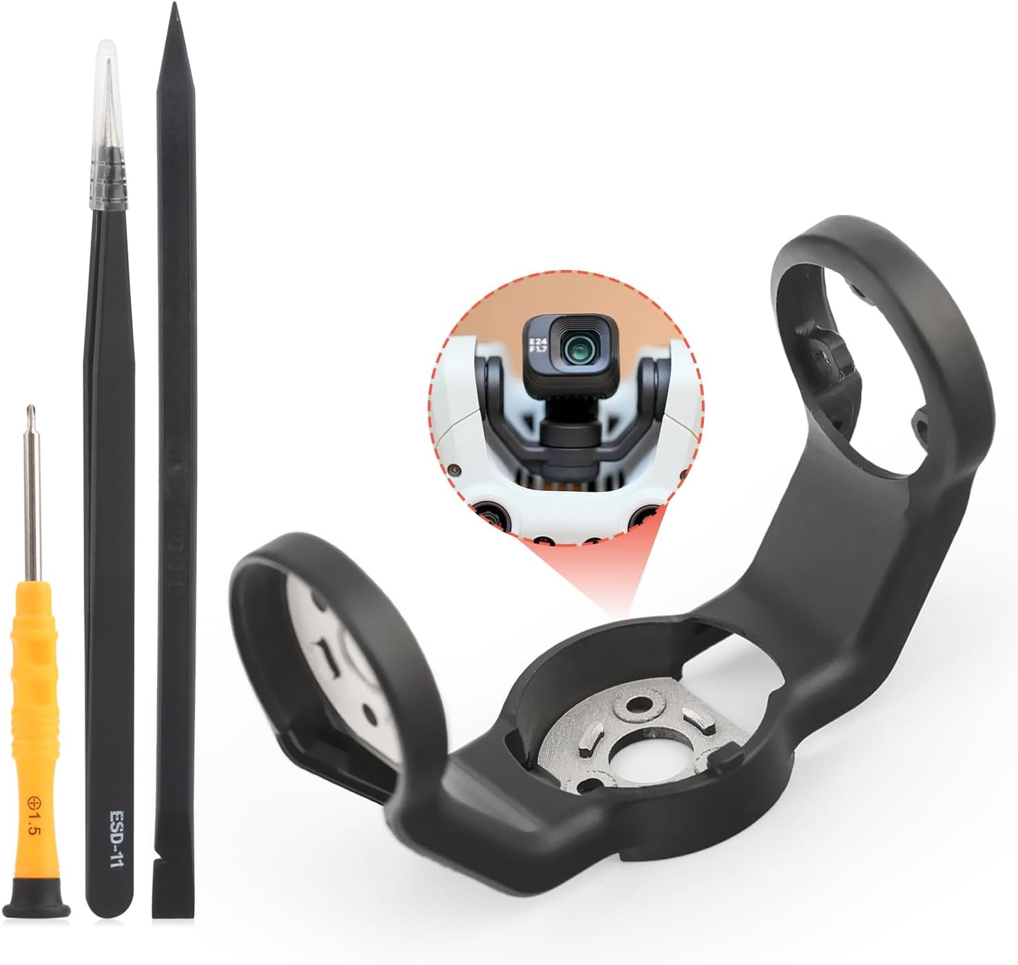 Gimbal Roll Arm Lower Bracket for DJI Mini 3 Pro Arm Bracket Replacement Drone Gimbal Camera R-axis Roll Accessories with Repair Tools