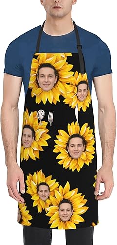 Miniatura 2 de Fovanxixi Delantal personalizado para mujeres y hombres, delantal de cocina personalizado con bolsillos, delantales de chef personalizados