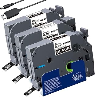 Acmerota Tze-335 12/9/6mm*8m Replace for Brother TZe-335 TZe-325 TZe-315 for Brother P-Touch PT-E110 H100R H100C H105 H110 1010 H108 PT-E550W PT-E300 PT-1000 PT-1010 PT-1250