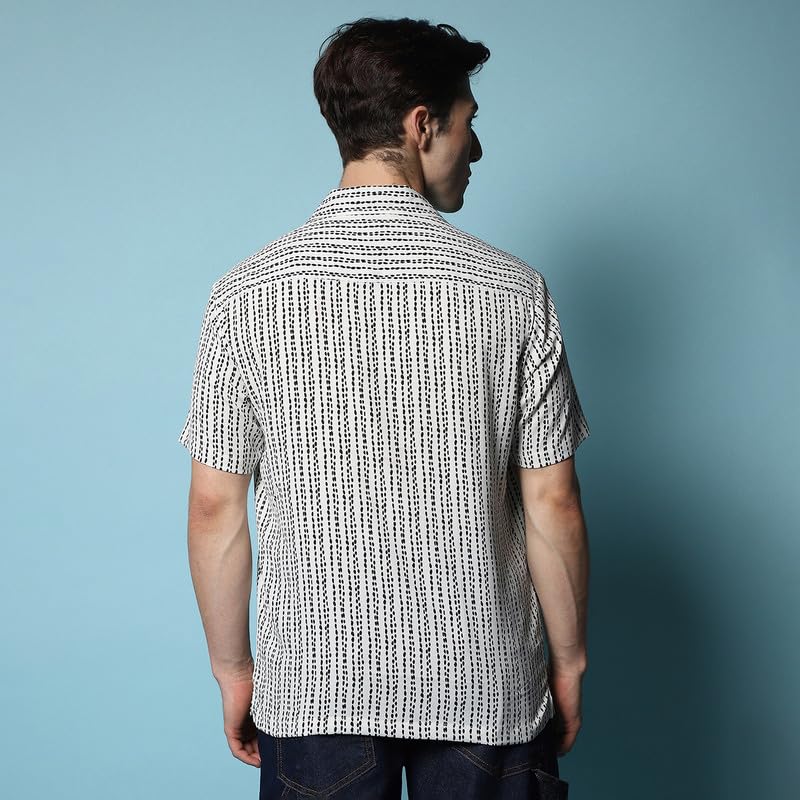 Image of CAHOOT Men's Shirt for Casual Wear | Spread Collar | Short Sleeve | Regular Fit | Button Closure | Shirt Crafted with Comfort Fit for Casual Wear