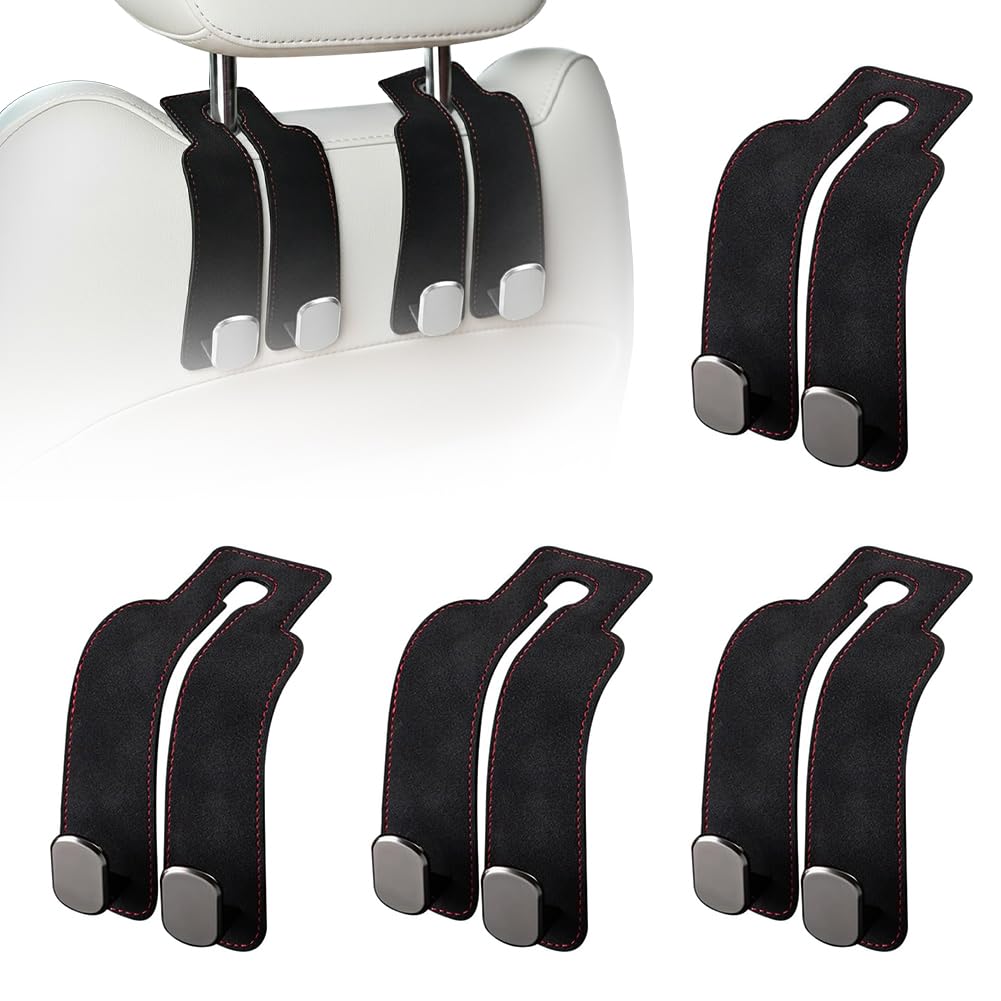 Headrest Hooks for Car, Twinhook Car Seat Hooks for Headrest (Black 4Pcs)