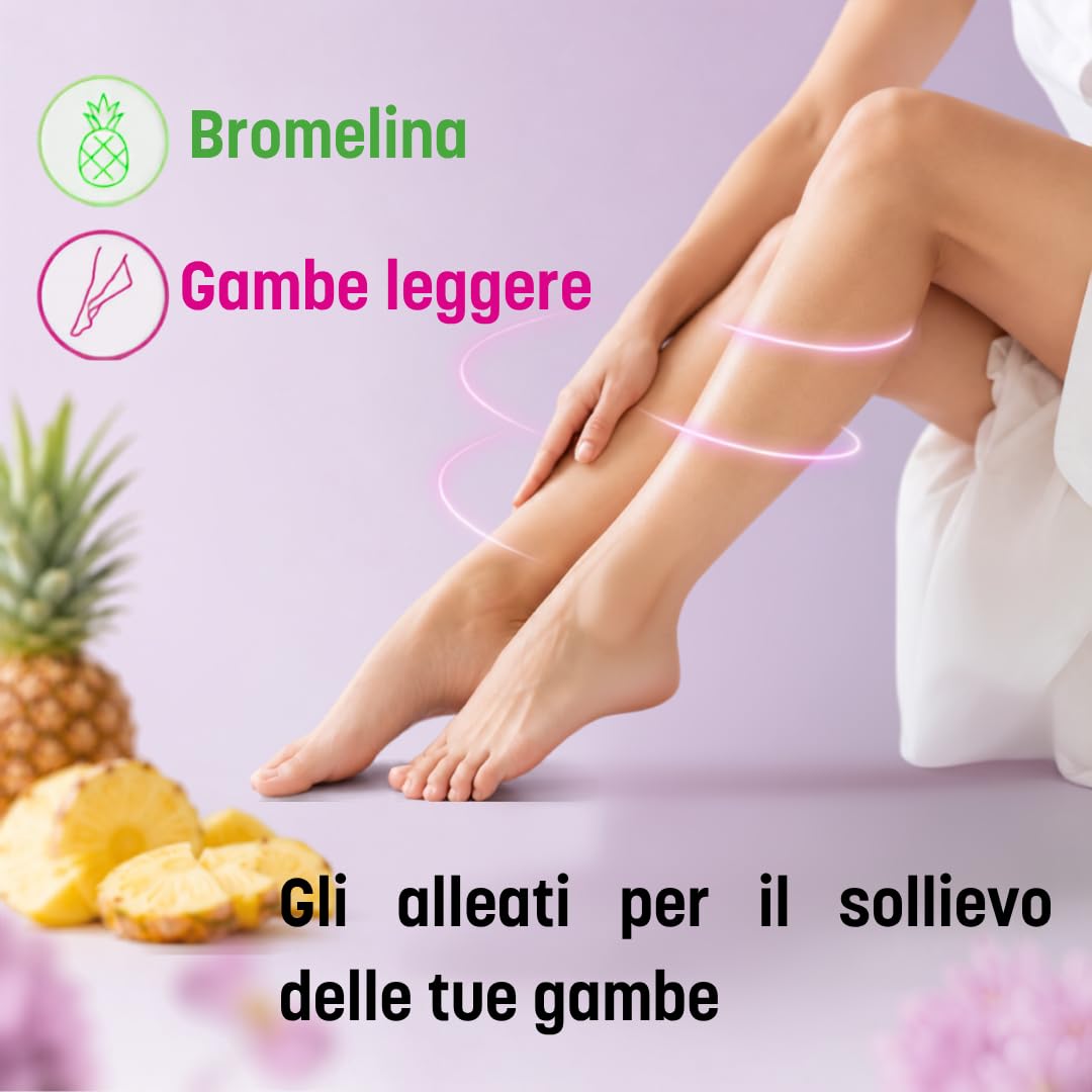 Routine Gambe Leggere – Bromelina 2500 GDU per Stick + Gambe Leggere con Vite Rossa – 40 Stick Gel Made in Italy