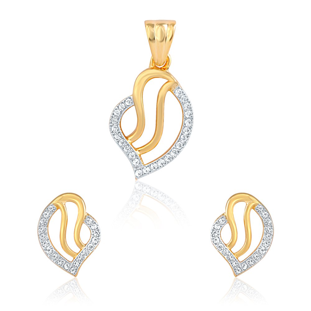 Mahi Gold Plated Eternal Curve Pendant Set with Cubic Zirconia for Women NL1103551G (B00IZSPMKC) Amazon Price History, Amazon Price Tracker
