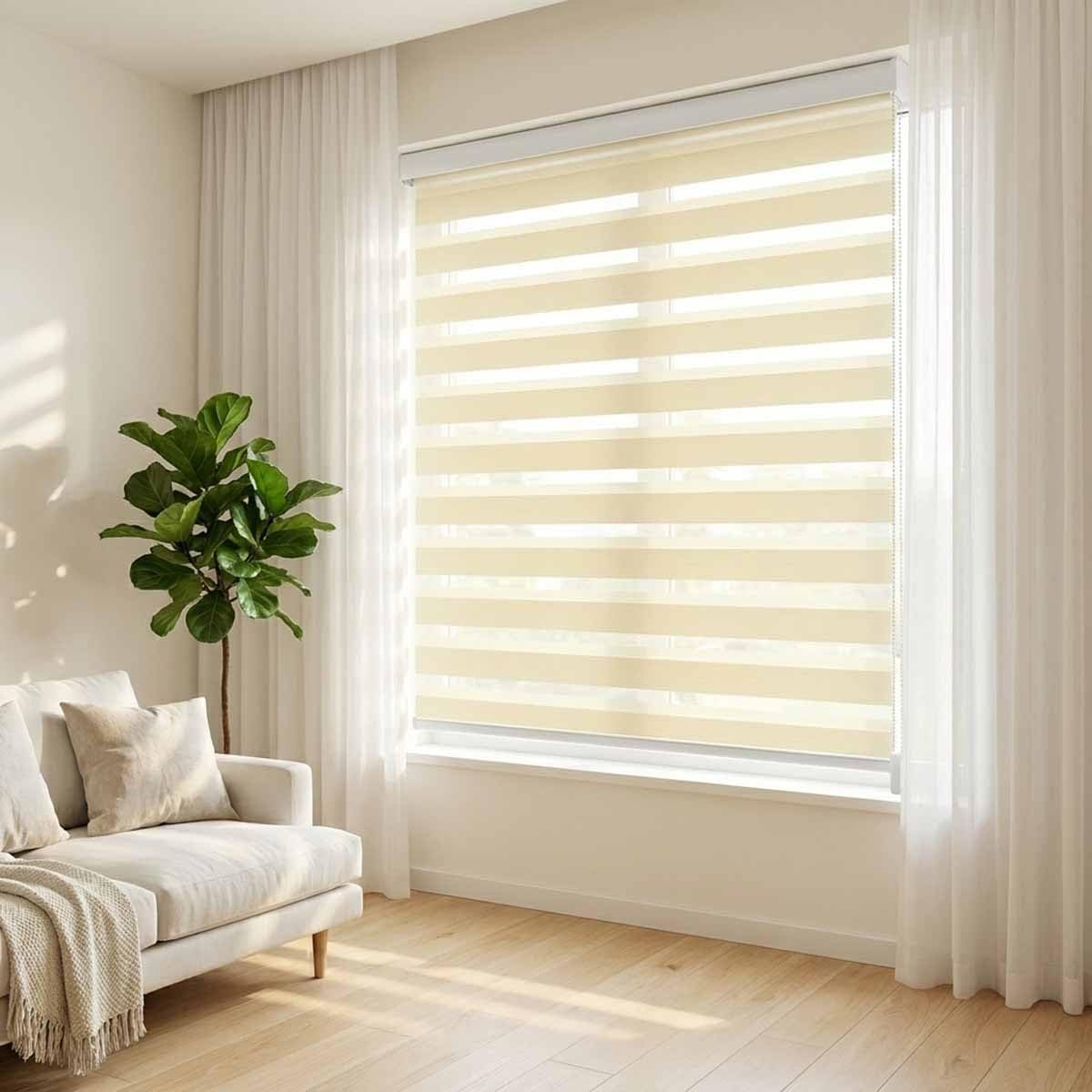 Stores Zébrés De Protection Solaire, Store Enrouleur Jour Nuit Occultant,Store Enrouleur Zébré Jour Et Nuit,Protection De L'Intimité,pour Chambre À Coucher, Cuisine Et Bureau(Rose,W150xH100cm)