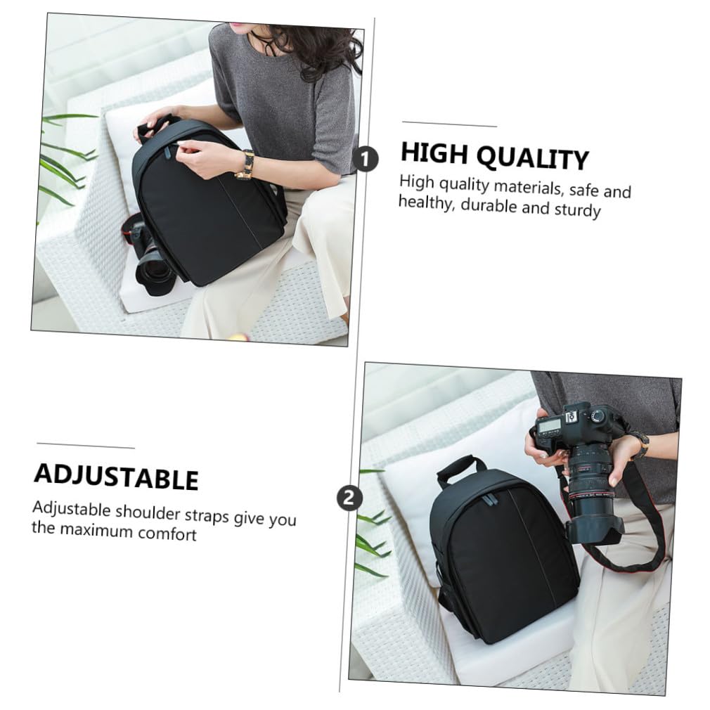 NUOBESTY 1 Pezzo Zaino Fotocamera Nylon DSLR Multifunzionale con Spallacci Regolabili per e Accessori Fotografici