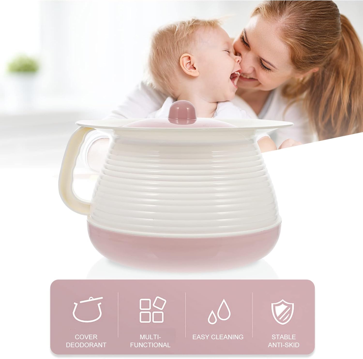 Commode Portable Urinal for Women Unisex Chamber Pot Urinal Potty Portable Emergency Urinal Travel Urinal Mobile Toilet for Home Hospital Men Women Pee Bottle Commode Liners