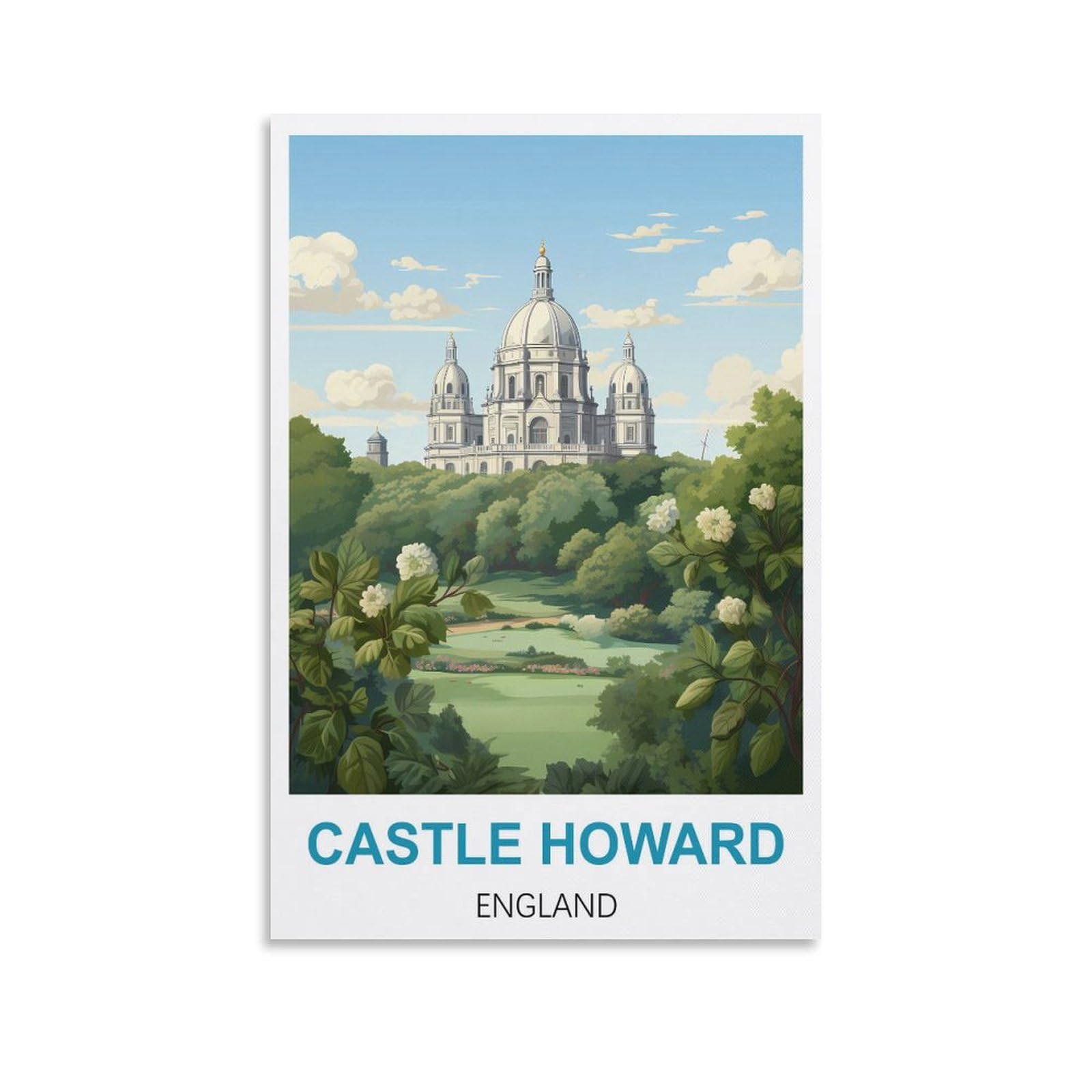 EZMLFA 5D Diamond Painting Kits for Adults,Castle Howard Englands,for Adults Beginners of All Ages, Round Full Drill Arts and Crafts Gems Home Wall Decor 30x40cm