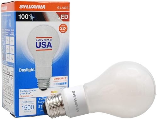 SYLVANIA - Bombilla LED A21 equivalente a 100 W, regulable, color de luz diurna 5000 K, fabricada en los Estados Unidos con piezas estadounidenses y