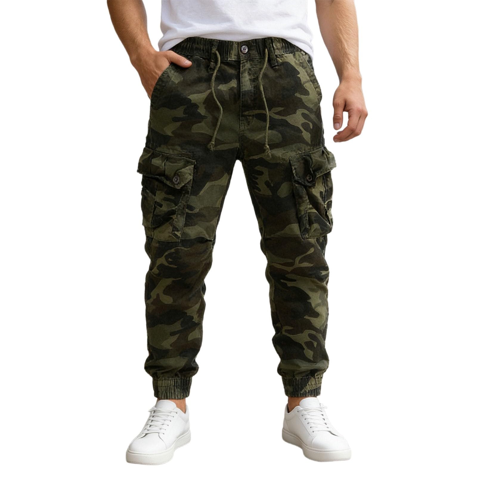 Pantalones Cargo Hombre Casuales Diarios Bolsillos Utiles Trabajo Exterior Comodos Vestir