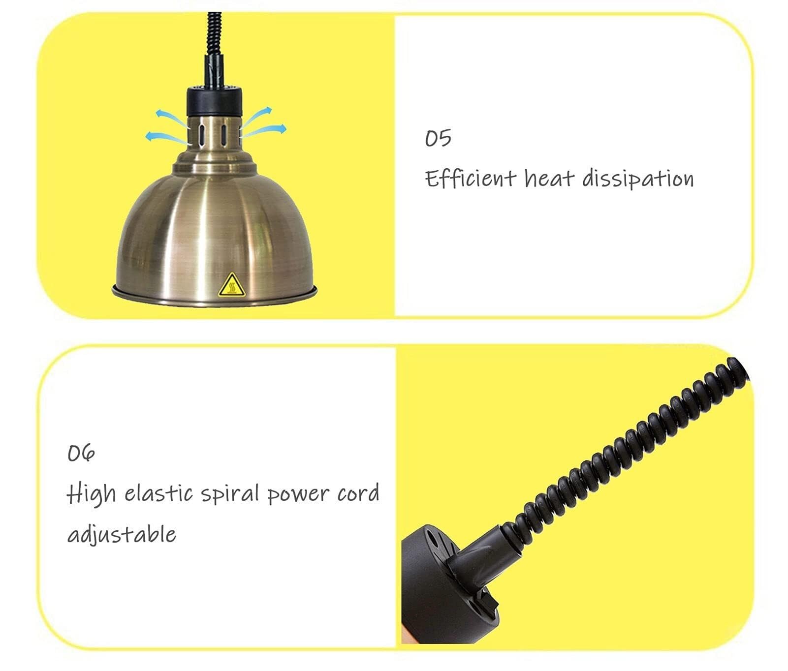 Lampada Riscaldante Cibo Regolabile 60-180cm Per Ristoranti E Buffet - Foto 8