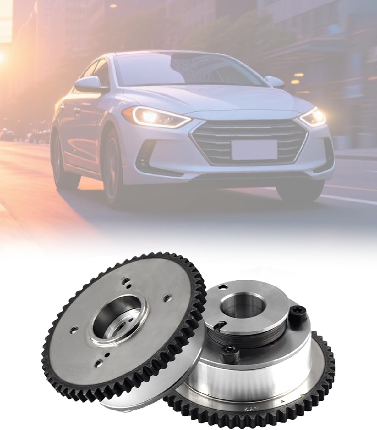 KELOKE 2Pcs Intake & Exhaust VVT Timing Camshaft Gear Sprocket Compatible with 2011-2014 Hyundai Elantra & 2012-2016 Kia Soul 2.0L Forte Koup 1.8L L4 Engine Replace# 24370-2E000 24350-2E001