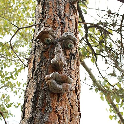 Tuzsocr Baumstamm Deko,Baumgesichter Für Bäume, Alter Mann...