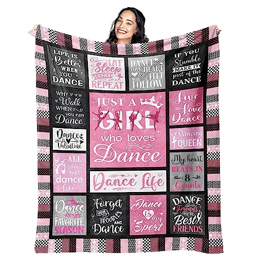 Mcurore Dance Gifts, Dance Recital/Dancer/Ballet/Ballerina Gifts for Girls Teens Her Teacher, Dancers/Dancing Blanket50 x40