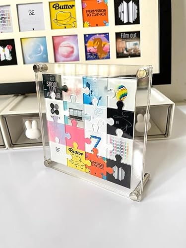 Miniatura 4 de BTS Merchandise BTS - Cubierta de álbum de acrílico para rompecabezas y soporte para CD y postales