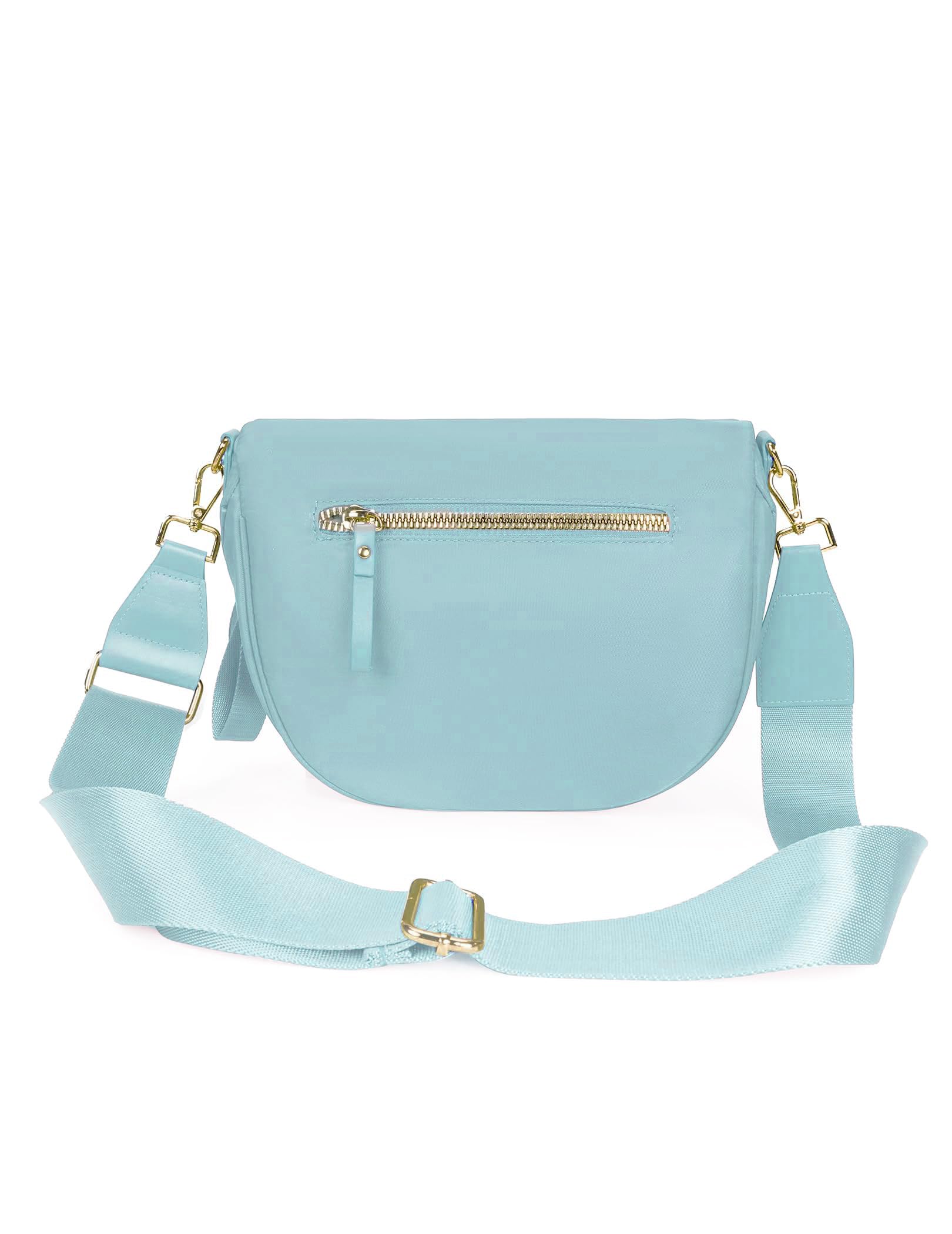 FEIBOON Spacious Nylon Crossbody Bag Bum Bag Handbags Wallets Purses Trendy Shoulder Bag for Women (Ice blue) view 2
