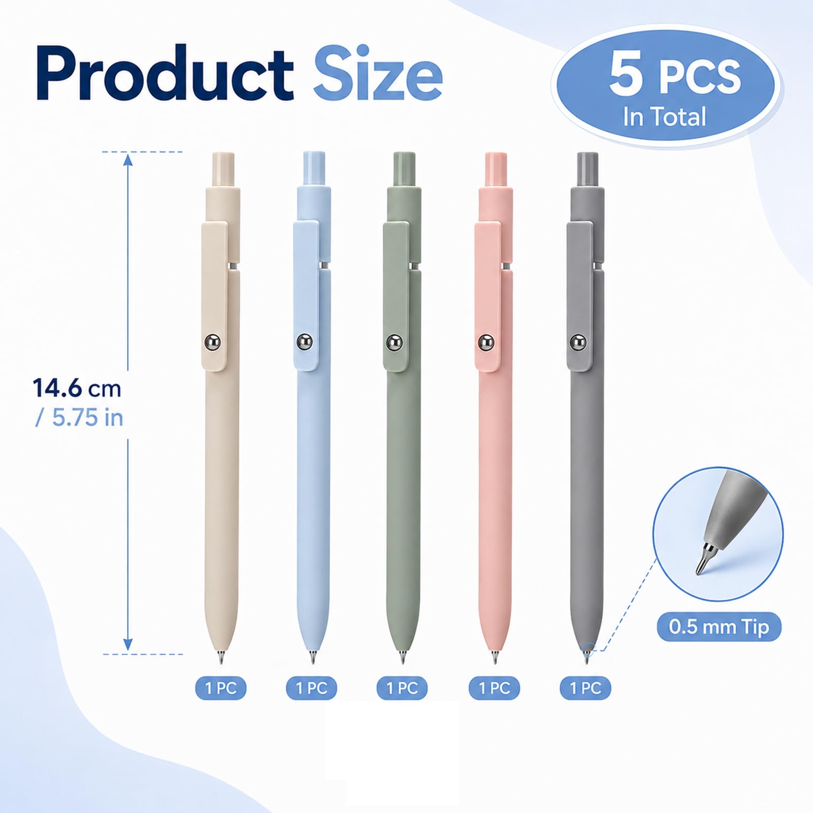 Morandi Gelschreiber, 0,5 mm, schnell trocknend, japanische Pastellfarben, einziehbare Tinte, feine Spitze, glattes und flüssiges Schreiben, Büro- und Schulbedarf, ideal zum Schreiben, Zeichnen