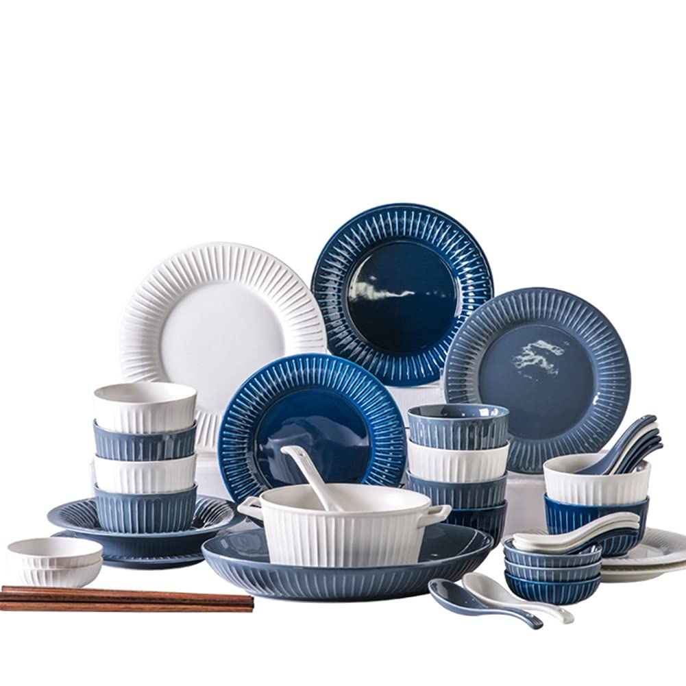 Zestaw naczyń obiadowych w stylu europejskim, serwis na 5, 20-częściowy zestaw kolorowych naczyń porcelanowych, zestaw zastawy stołowej prezent na kolację