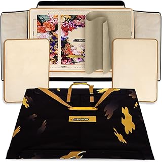 Portable Jigsaw Puzzle Board - 1500 Pieces Jigsaw Puzzle Storage with Central Board and 2 Sorting Trays - Practical Puzzle Saver Case with Cover, Shoulder Strap, Handles & Velcro Closure Keeper