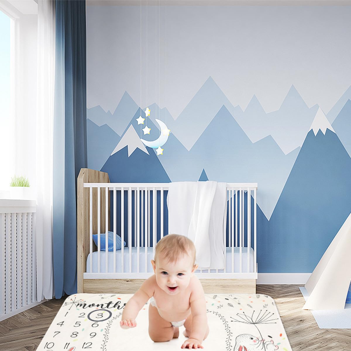 Coperta Fotografica in Flanella per Ragazzo Ragazza, 120x100 Cm | Telaio Marcatore Incluso, per Fasciare, Copertura Allattamento e Passeggino, Regalo e Ricordo