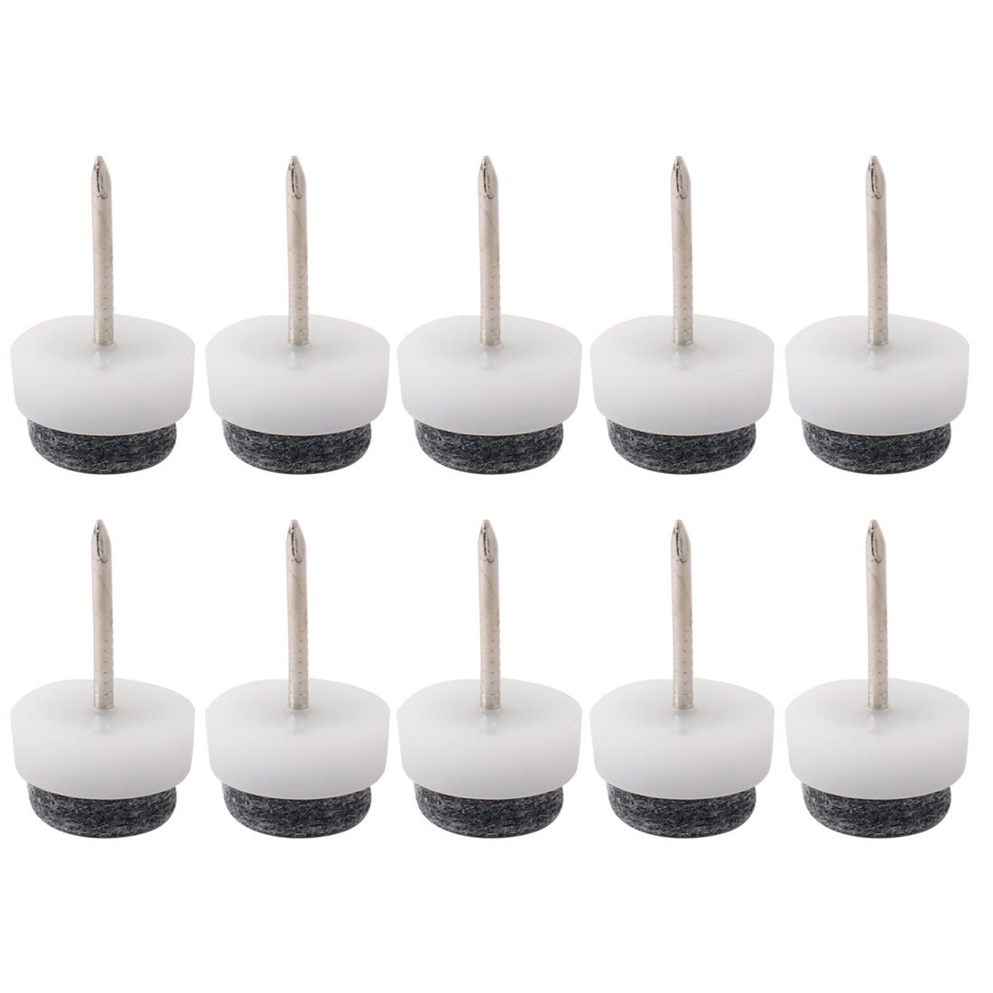 Family Table Chair Furniture Feet Legs Floor Protector Guard Felt Pad Nails 13mm Diameter Pack of 10 White