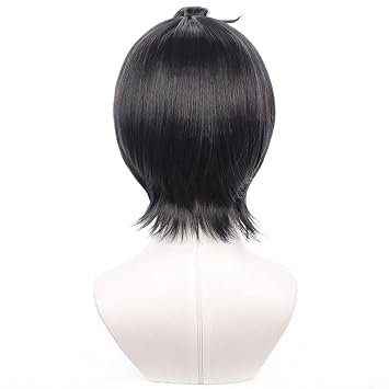 Black Cosplay Wig Anime Short Straight Wigs Halloween,Christmas,Daily Fashion, Anime and Gaming Expo,Fancy ball