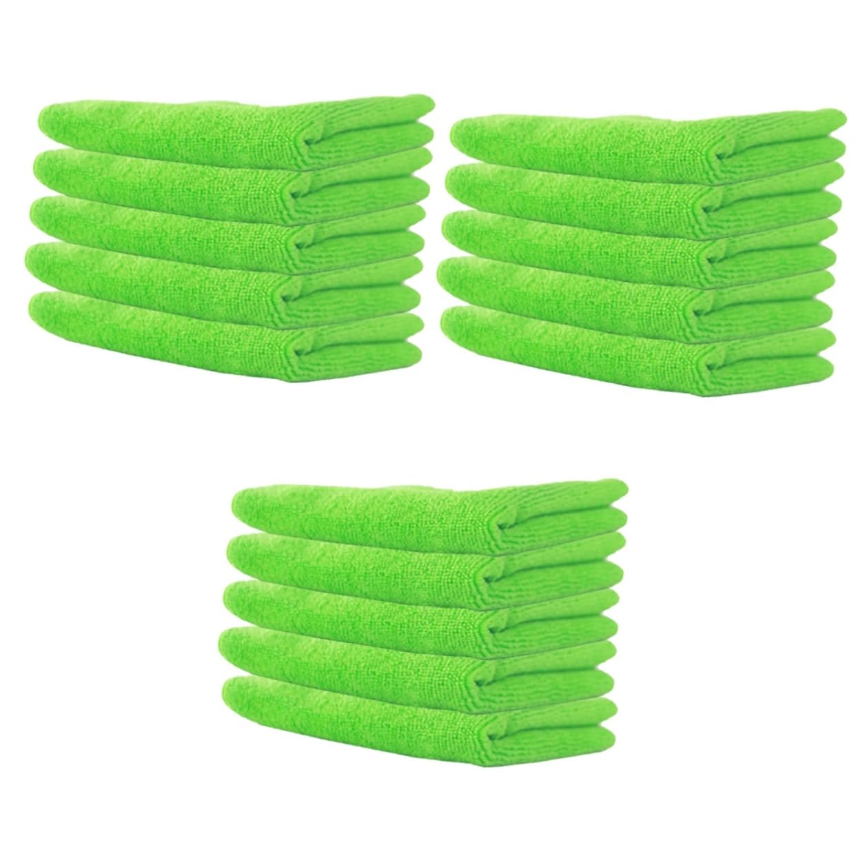 FRCOLOR 15stücke Teiliges Mikrofasertücher Zur Reinigung Starke Decontaminierung Für Haushalt Küche Und Auto Grüne Farbe Maschinenwaschbar Hohe Wasseraufnahmefähigkeit Vielseitig